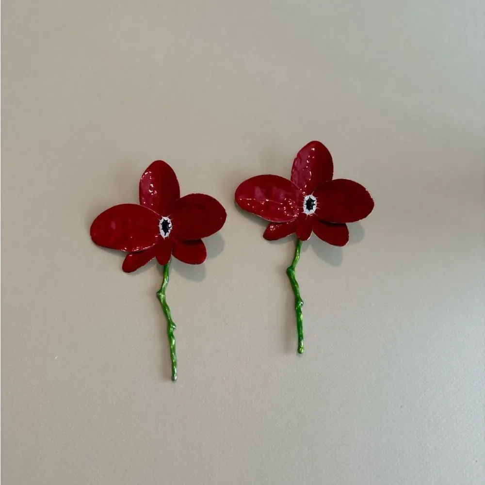 Flower statement earrings N1034 - Picture 3 of 5